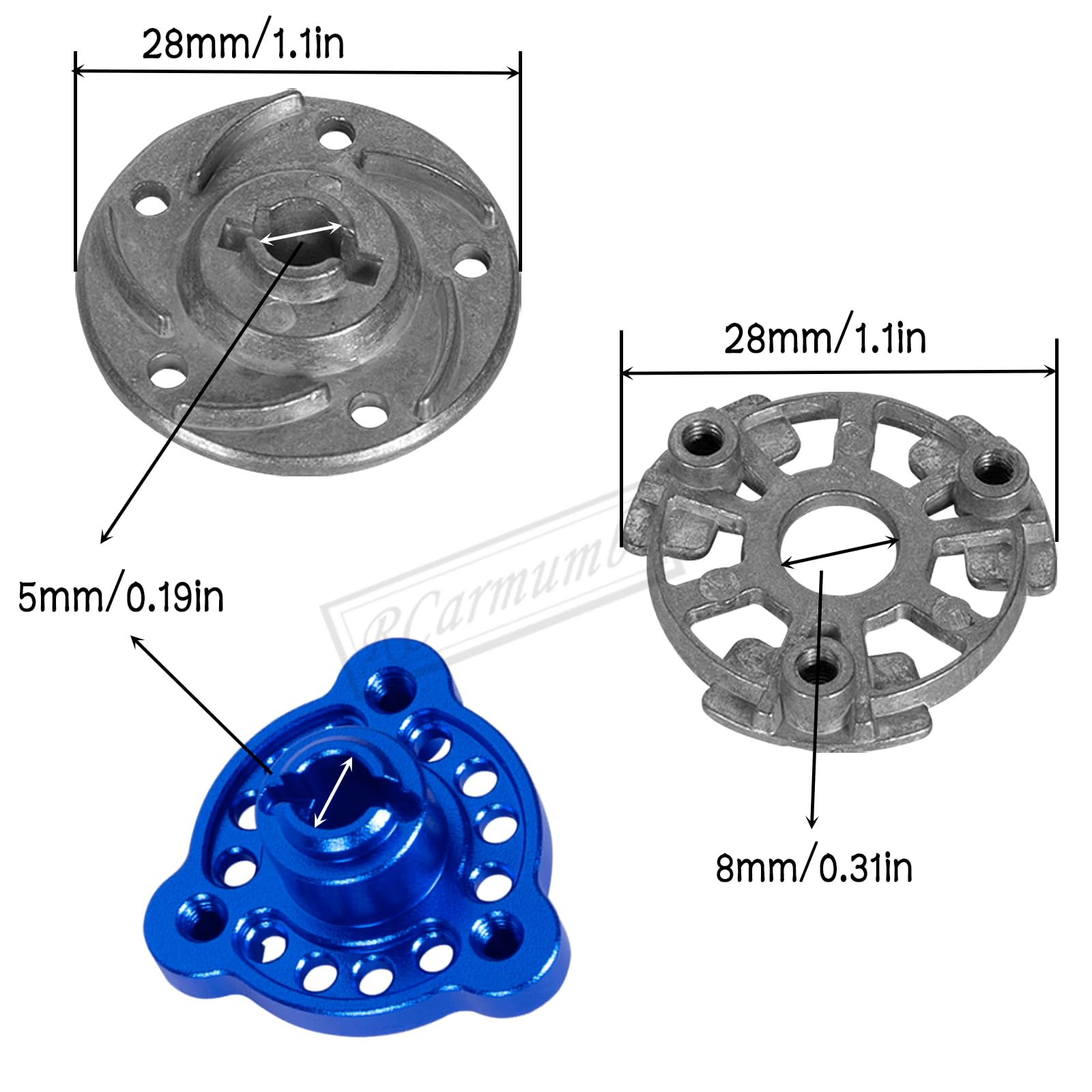 RC 48P 90T Engranaje de espolón con 17T 19T 21T y kit de reconstrucción de zapatilla de embrague placa de presión RC actualizaciones parte para 1/10 Rustler/Stampede/Bandit 2WD VXL XL-5,