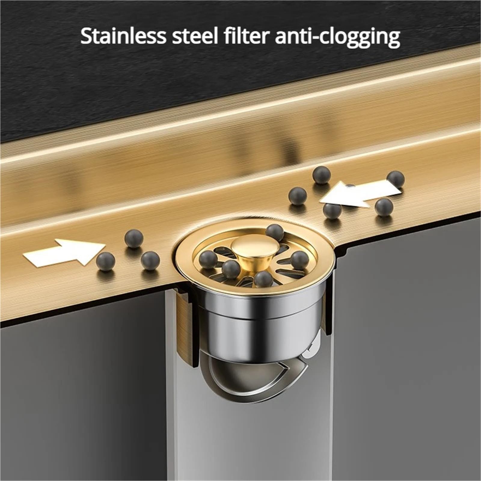 Desague Ducha Lineal Desagüe De Piso Largo Dorado Rectangular