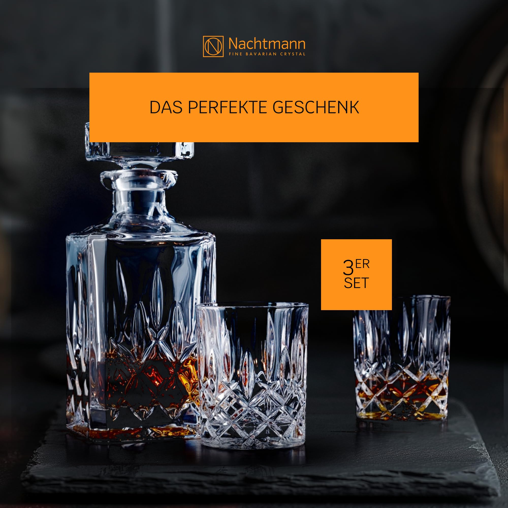 Spiegelau & Nachtmann Noblesse 0091899-0 - Set da degustazione da 3 Pezzi, con Decanter e 2 Bicchieri da Whisky