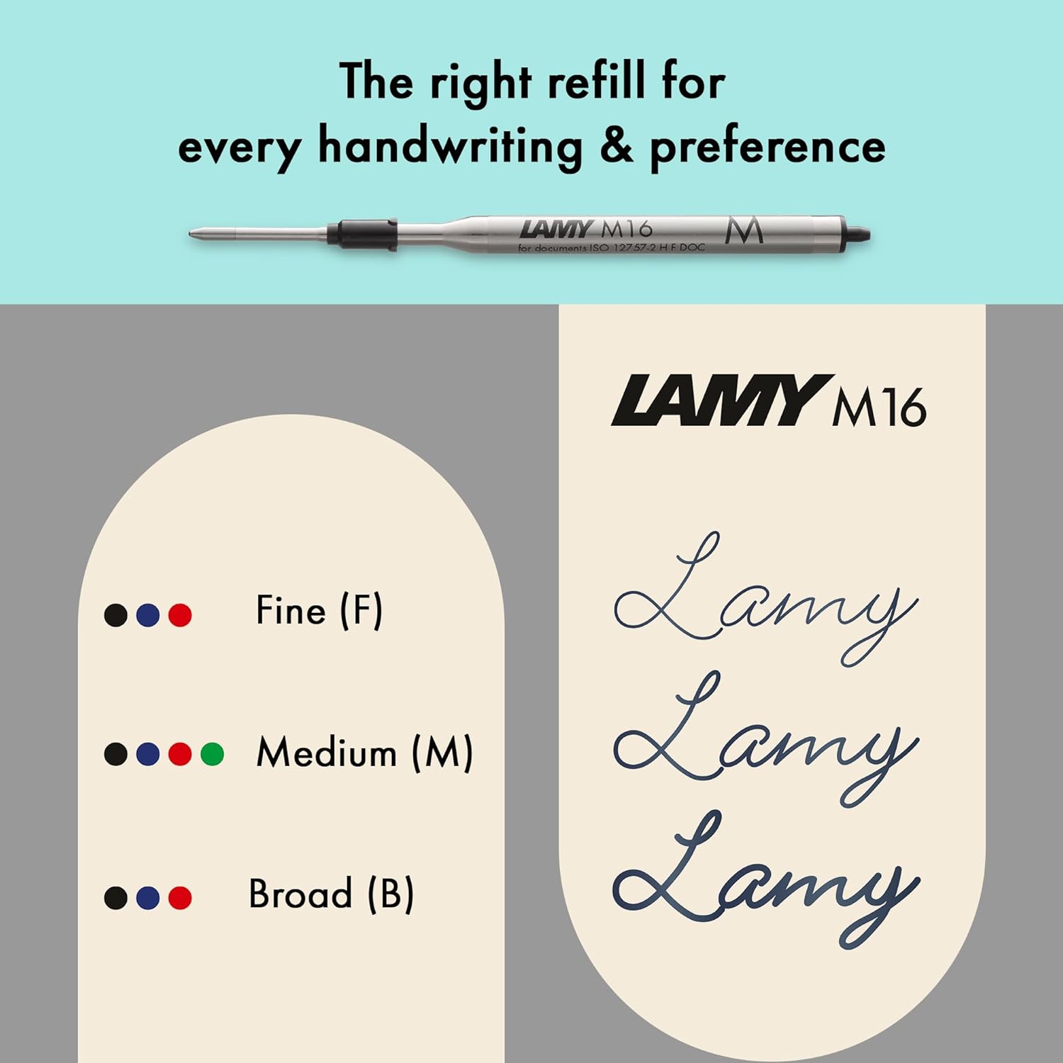 Lamy econ lagoon matt ballpoint pen - functional ballpoint pen with stainless steel body - curved clip & innovative grip zone - incl. large capacity refill M 16 in line width M in black