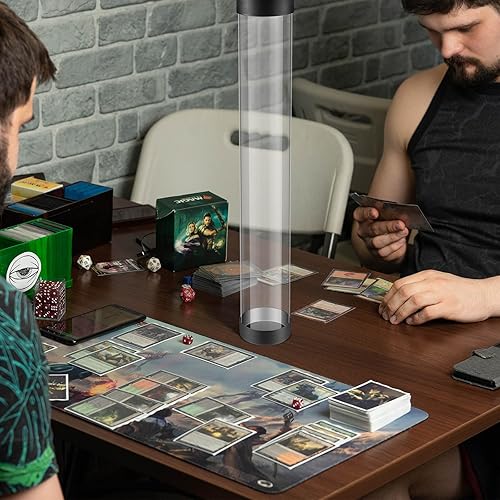 Miniatura 5 de Tapete de juego redondo de 8 piezas de 16 pulgadas, tubo transparente con tapas, diseño fácil de poner y quitar, almacena tu tarjeta, tapete de