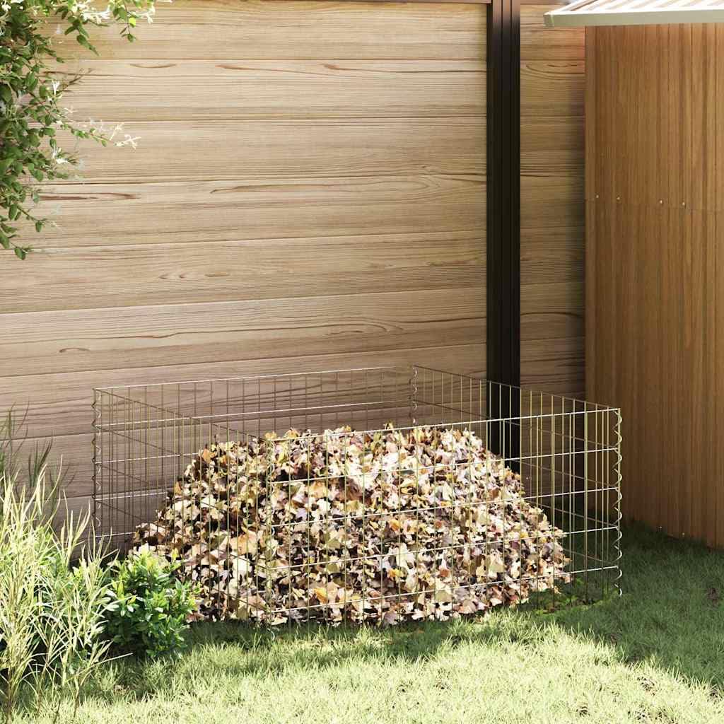 Compostiera quadrata da 100 x 100 x 50 cm, in ferro robusto per rifiuti da giardino, compostaggio efficiente, design salvaspazio, ideale per giardinieri attenti all'ambiente