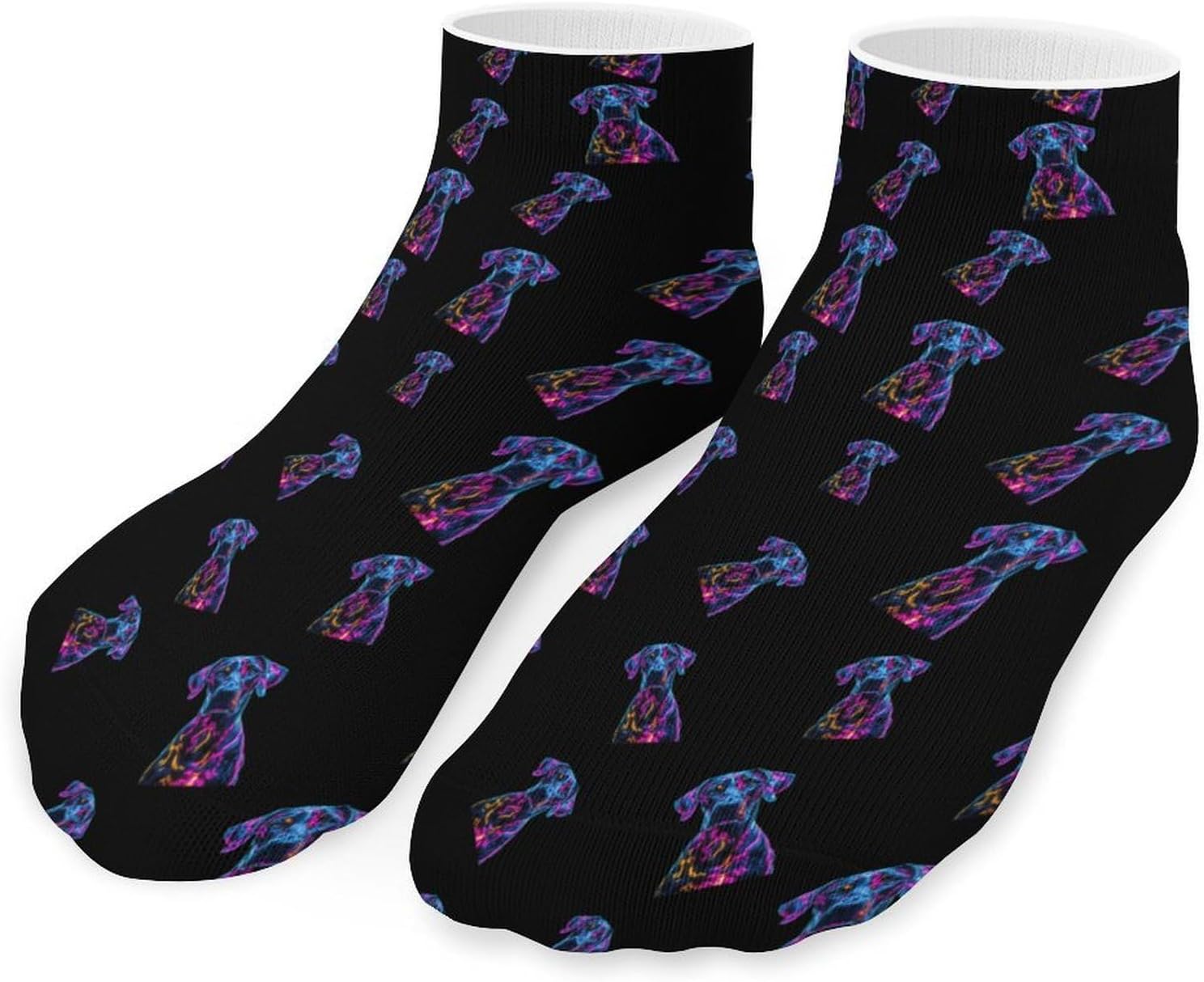 Colorful Great Dane Dog 5 Pairs Low Cut Ankle Socks Casual Liner Sock No Show Invisible Socks for Men Women