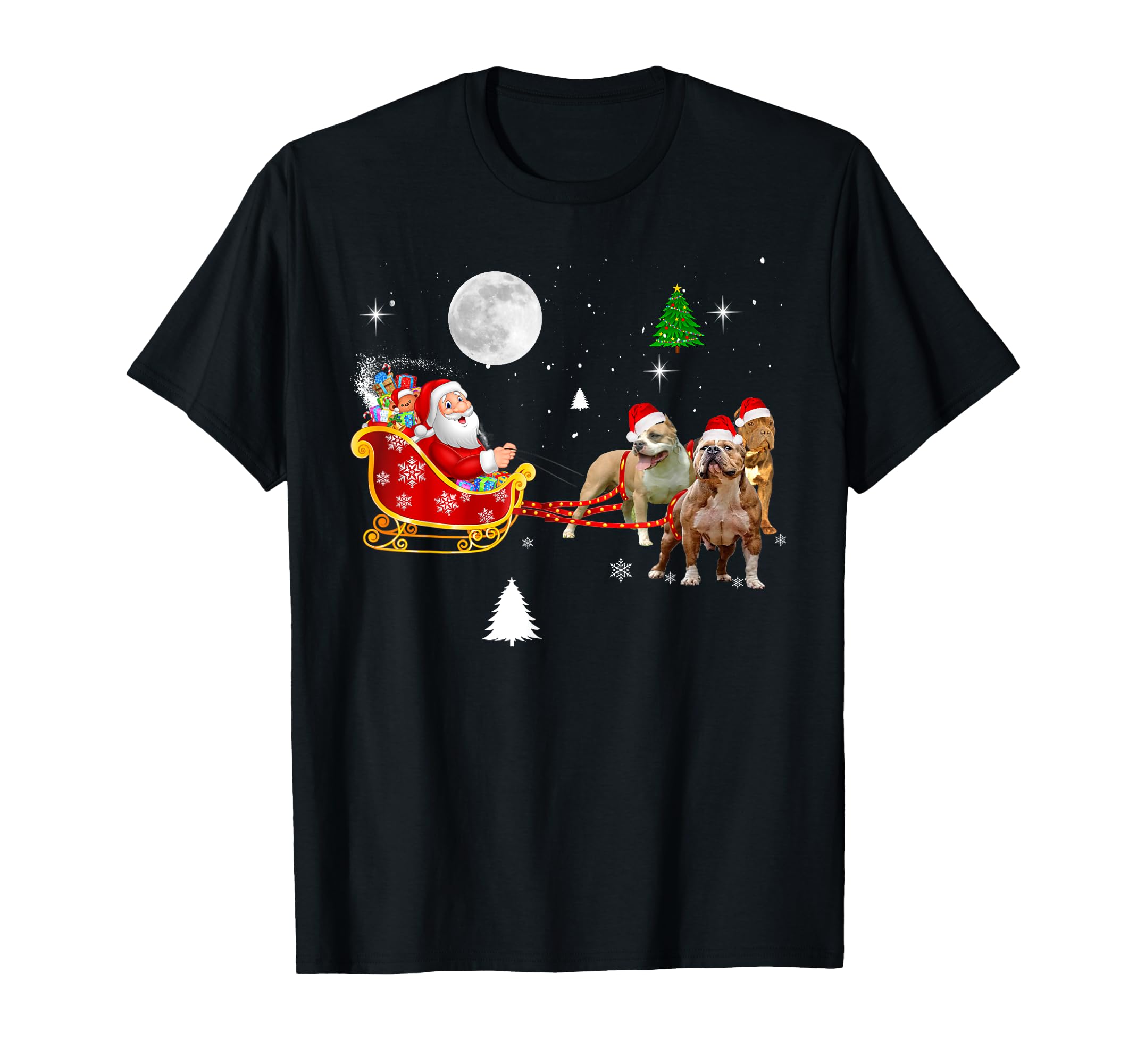 Christmas Santa Claus Riding French Bulldog Xmas Boys Dogs T-Shirt