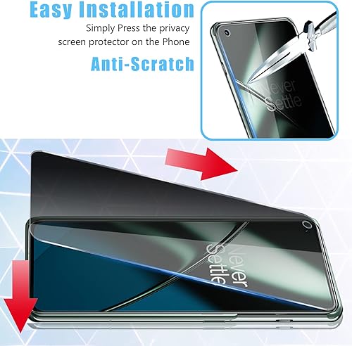 Miniatura 9 de Paquete de 2 + 2 protectores de pantalla de privacidad para OnePlus 11 5G (no vidrio) (2 unidades) + protector de lente de cámara de vidrio templado