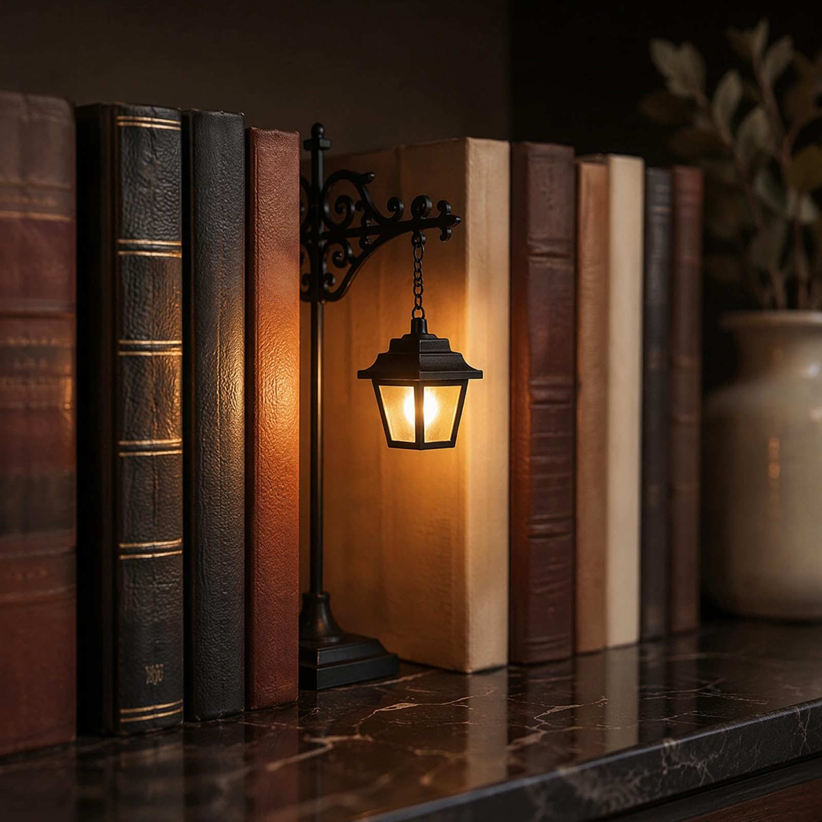 Bookshelf Lantern Light Mini LED Book Shelf Lamp Between Books