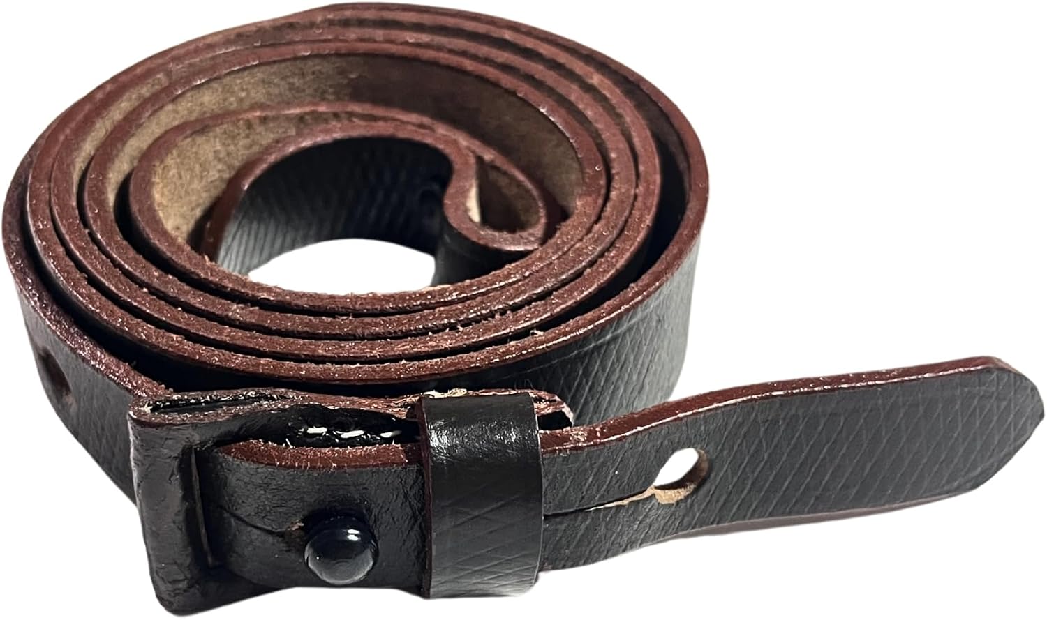 warreplica WWII German StG44 Leather Sling - Authentic MP44 Sturmgewehr Rifle Sling Reproduction, Brown Cross-Hatch Leather with Steel Buckle,Fits MP43 StG 44,World War 2 Military Field Gear Accessory