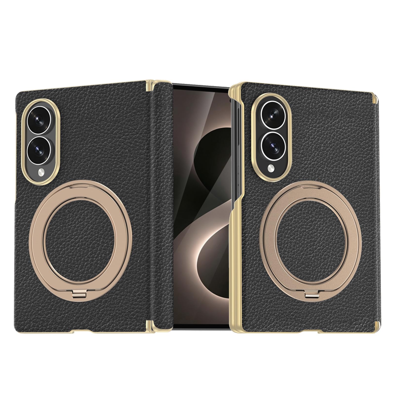 Magnética Funda para Samsung Galaxy Z Fold 8, Galvanizar Lichi Patrón Cuero