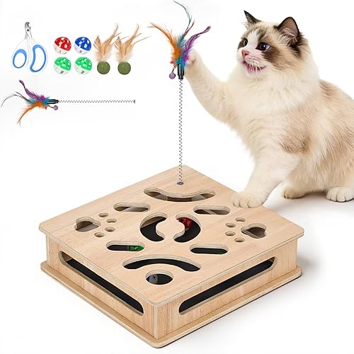 Cat Nail File Enrichment Box, cat Toys for Indoor Cats,