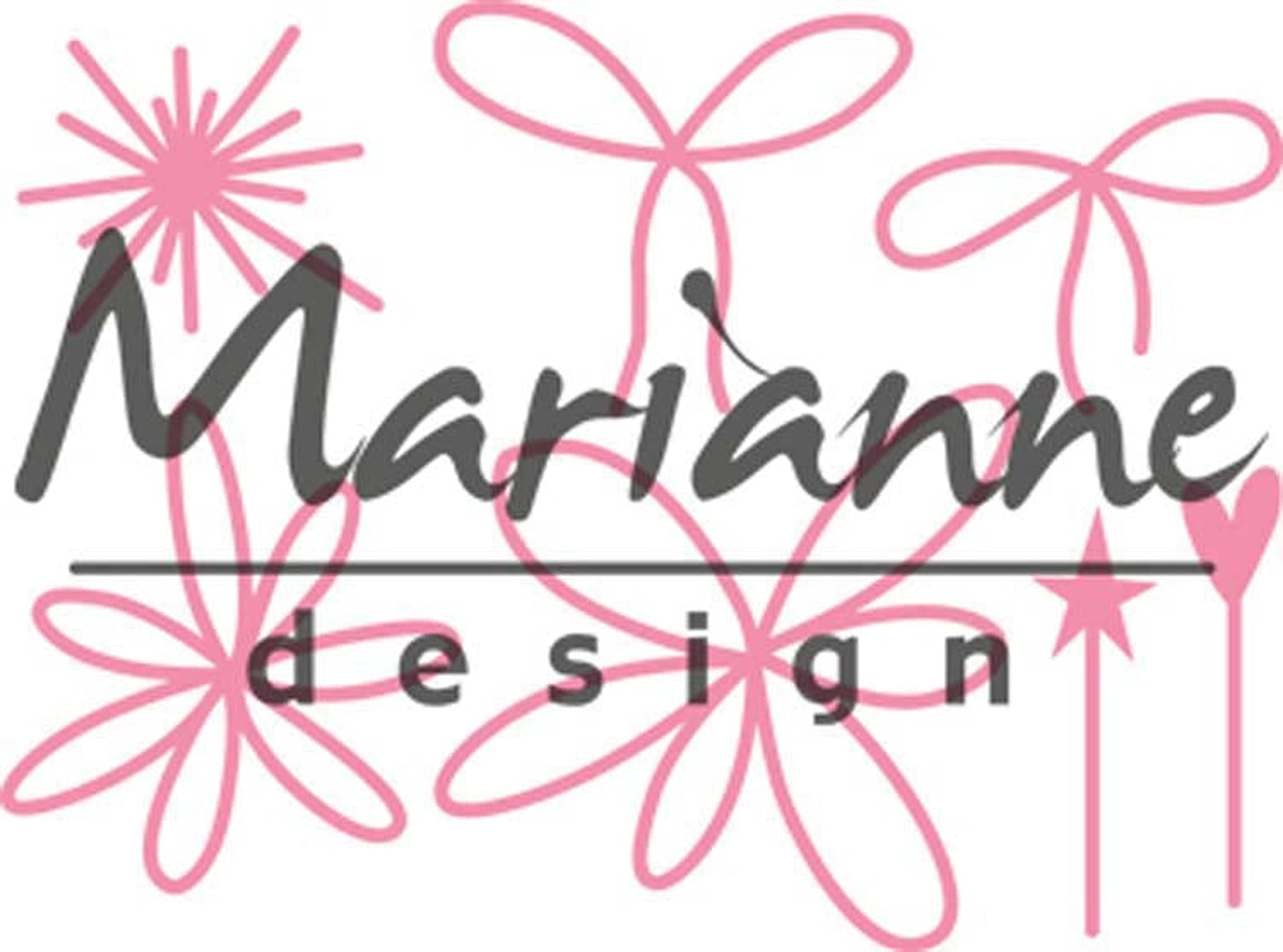 Marianne Design Pink "Karin's Pins & Bows Christmas Collectables Gift Wrapping Die,