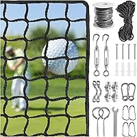 NQB Golf Practice Hitting Net with Steel Hanging Kit & 33ft Nylon Rope - Durable Multi-Sport Backstop for Golf, Baseball, Soccer (10x10ft)
