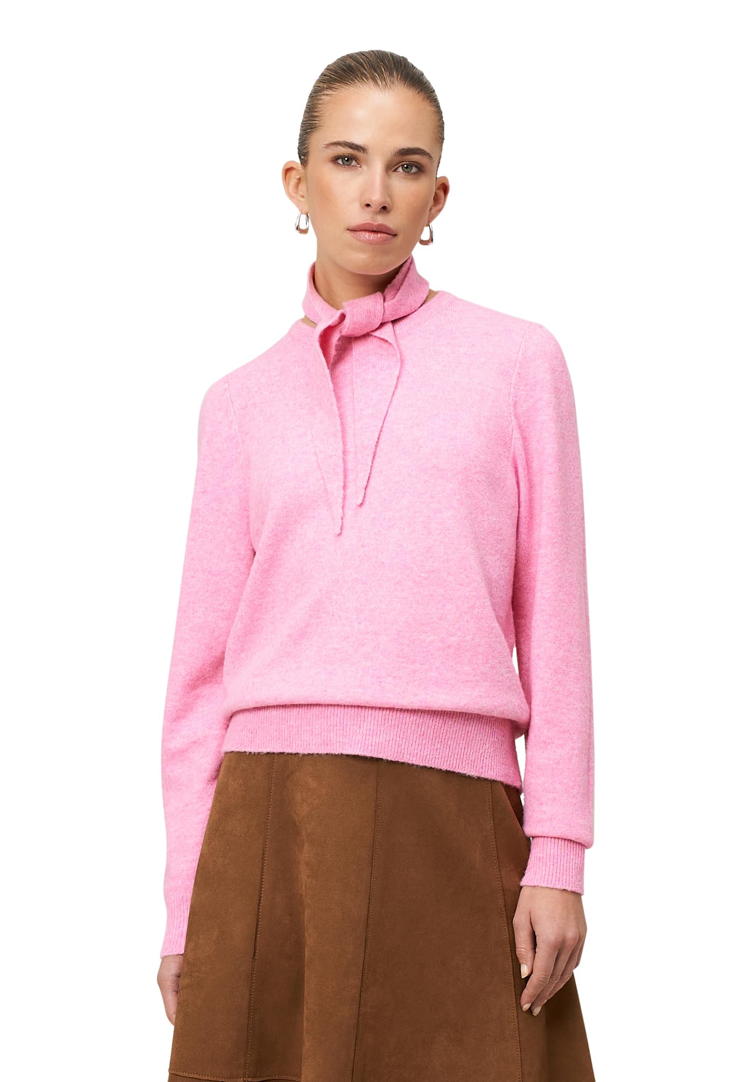 zero Damen Pullover mit Strickhalstuch