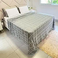 Lençol Casal Sem Elástico Malha Estampada 100% Algodão Para Se Cobrir 2,20 x 2,20m Toque Macio, Conforto e Durabilidade Cozzilar (Modelo 15)
