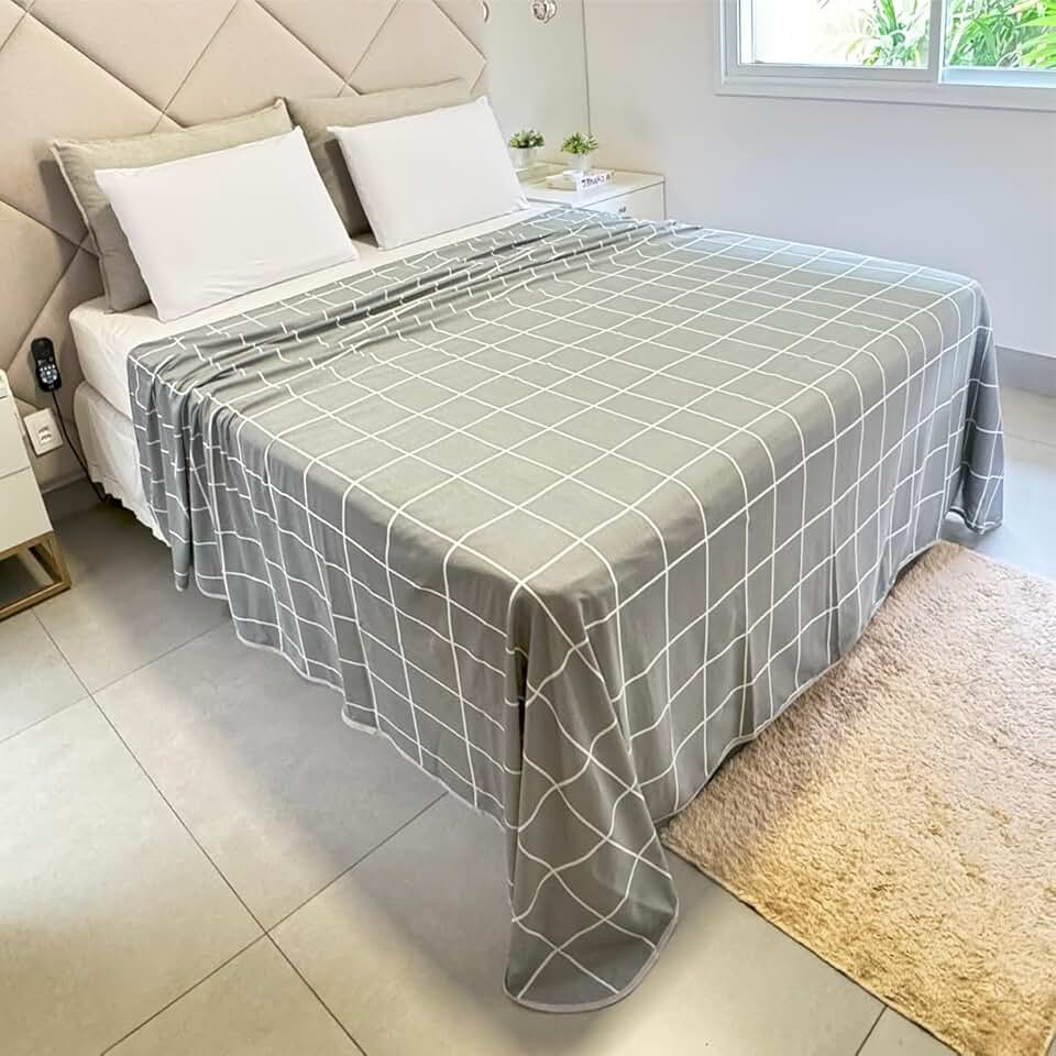 Lençol Casal Sem Elástico Malha Estampada 100% Algodão Para Se Cobrir 2,20 x 2,20m Toque Macio, Conforto e Durabilidade Cozzilar (Modelo 15)