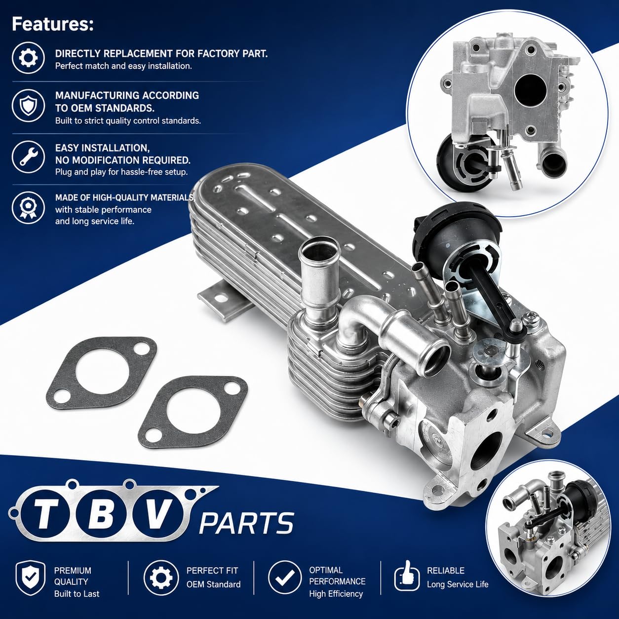 Enfriador EGR 2.0 TDI 03G131512L, 03G131063, 03G131513J, 03G131513D, 03G131513 Enfriador de gases de escape para A3 Altea Toledo Leon Golf Jetta Passat B6