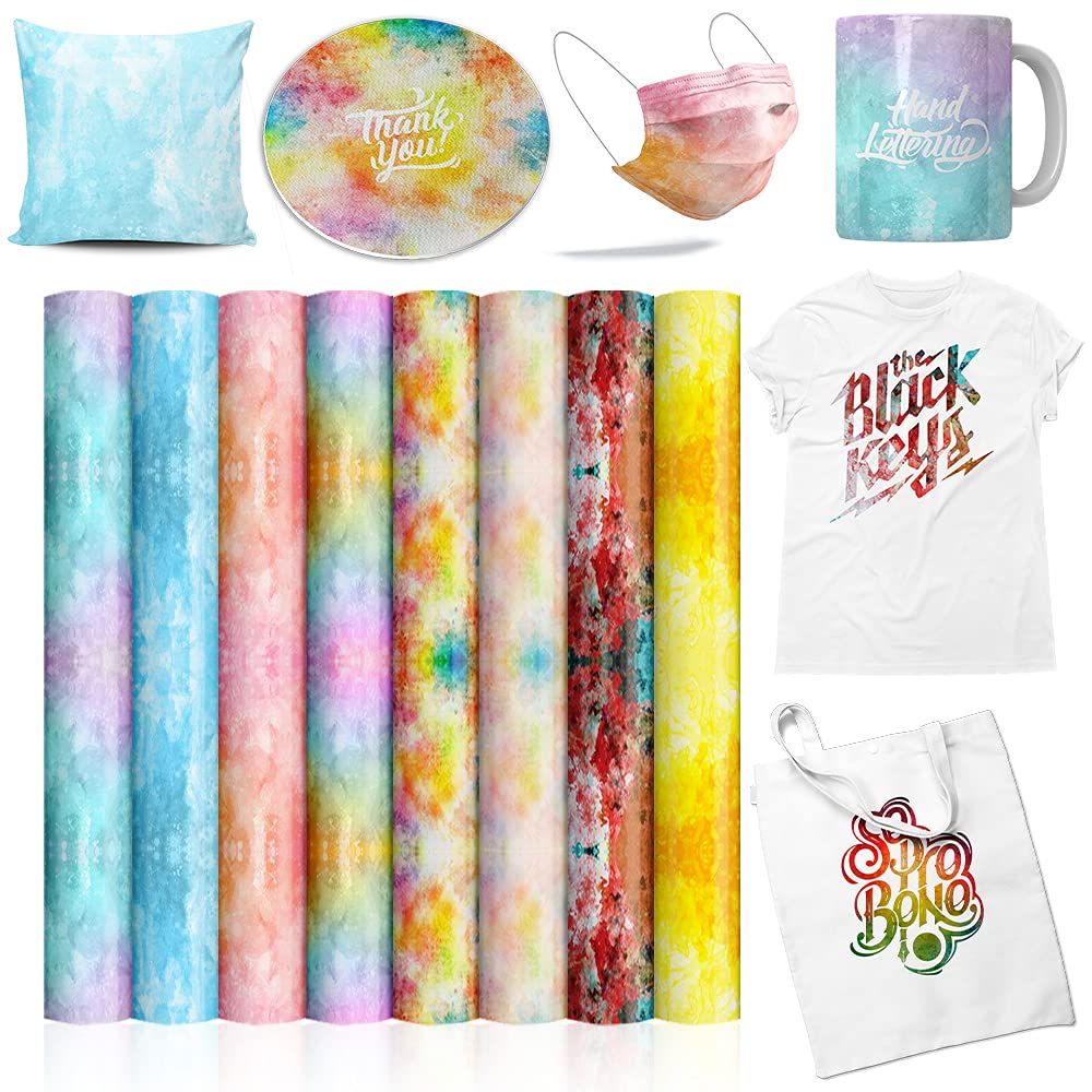Papier Sublimation Infusible Pré-coloré - 10 Feuilles Pailletées 11.5x30.5cm Pour Transfert Sur Tissus Clairs - 4
