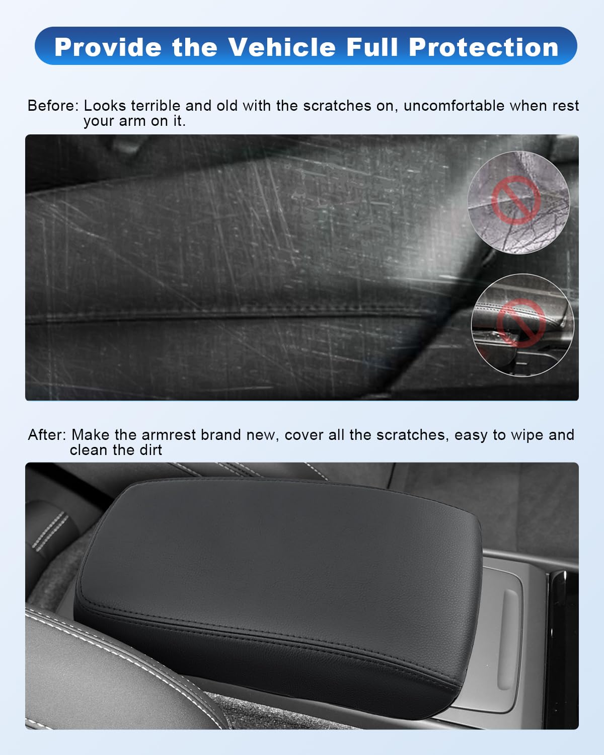 CDEFG Compatibile con Volvo XC40 C40 Recharge 2018-2024 2025 Braccioli centrali Braccioli Coperchio Protezione antigraffio Console Centrale Similpelle Bracciolo Box Cover Auto XC40 2025 Accessori
