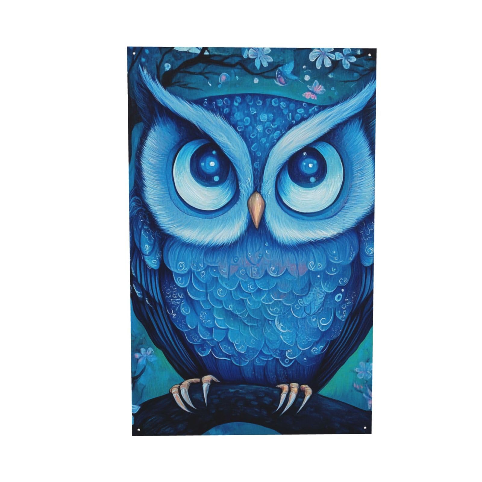 Drapeau chouette bleue décoratif de 1,2 x 1,8 m idéal pour sublimer une fête ou un jardin