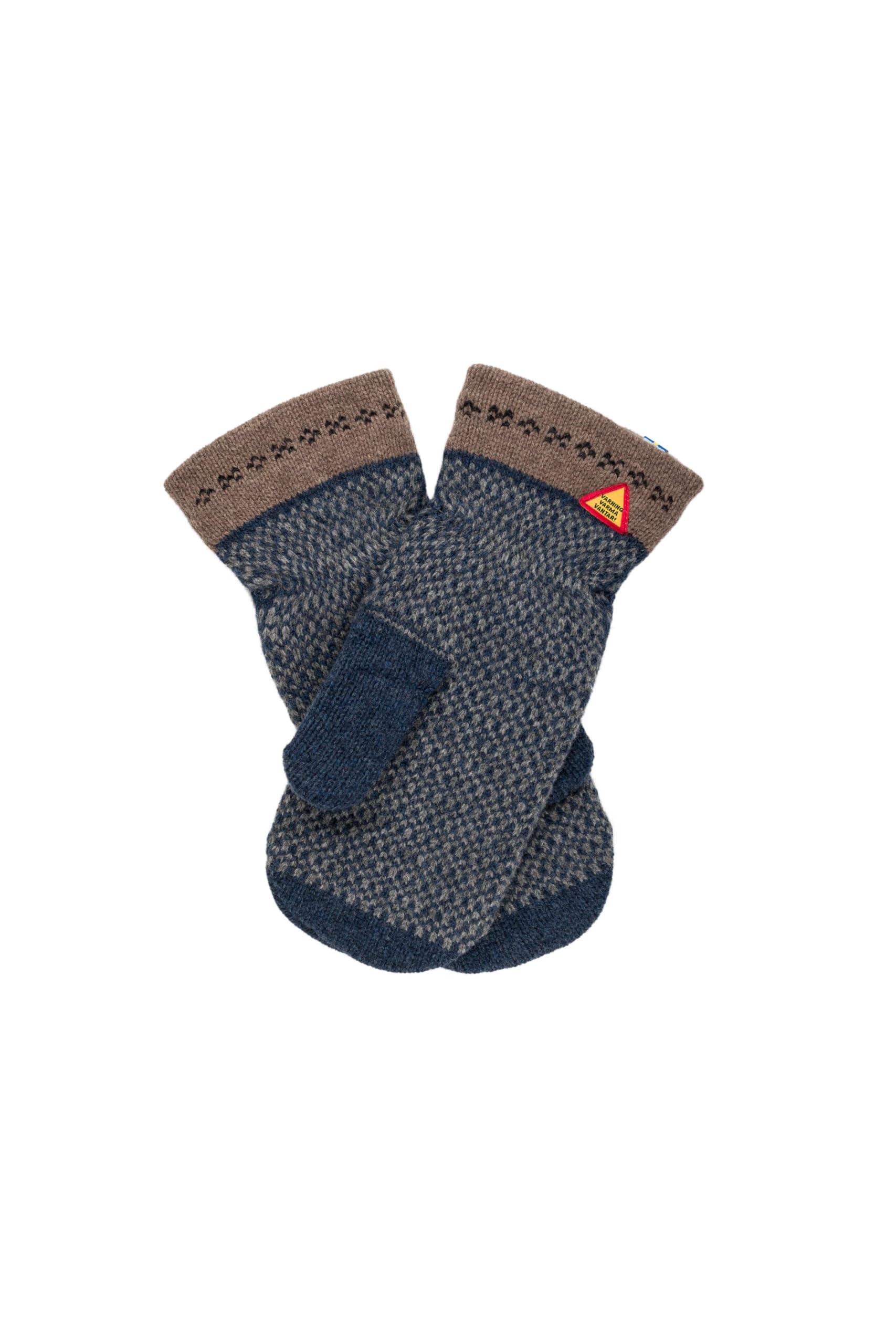 ÖJBRO VANTFABRIK guanti in maglia lana merino Skaftö Marin S (6) grigio guanto fuderato caldi morbidi Svezia