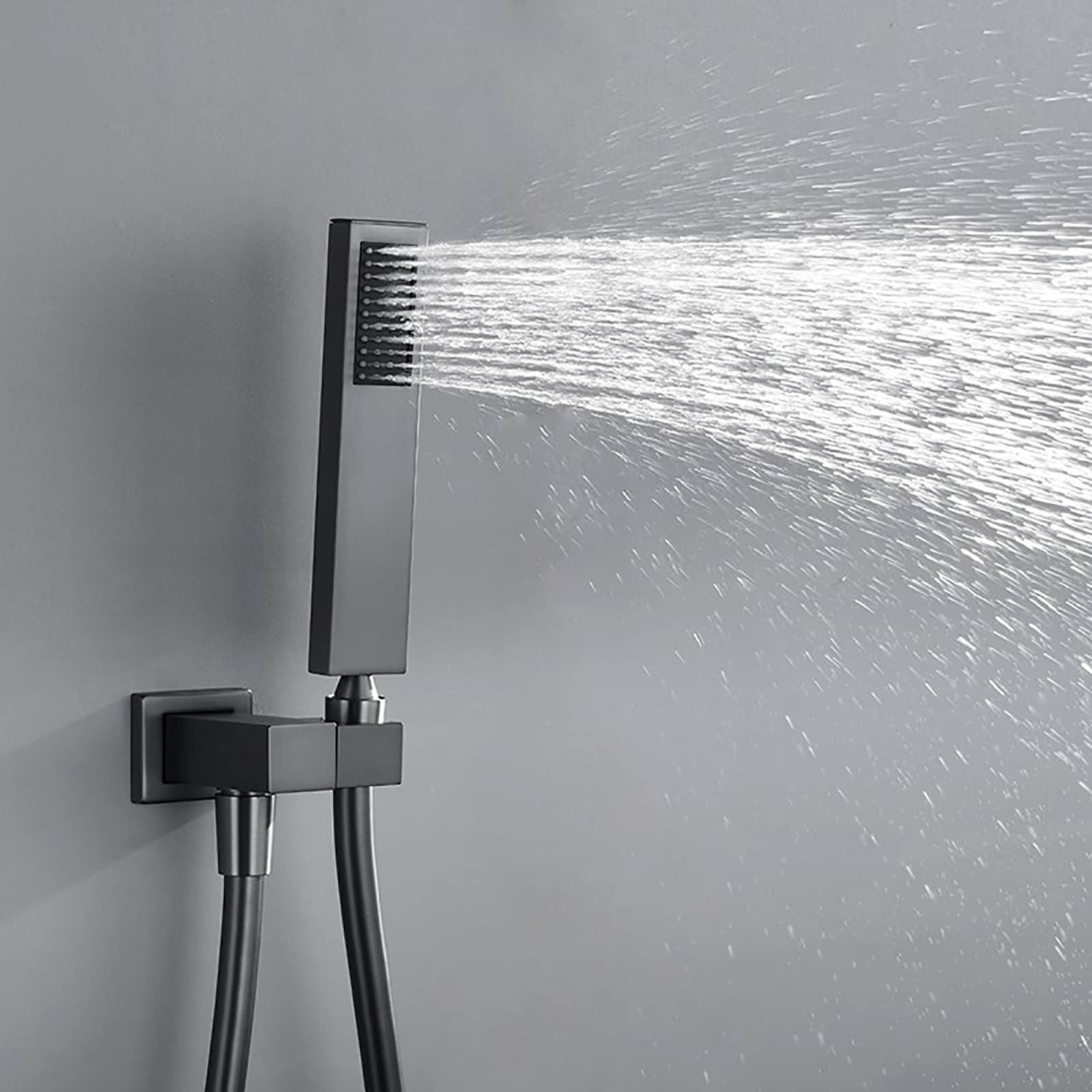 Termostatyczny system prysznicowy Concea zestaw baterii prysznicowej z mosiężnym ręcznym opryskiwaczem i 2 trybami deszczownicy, zestaw kombi z wbudowaną skrzynką, wanną i zestawem wykończeń