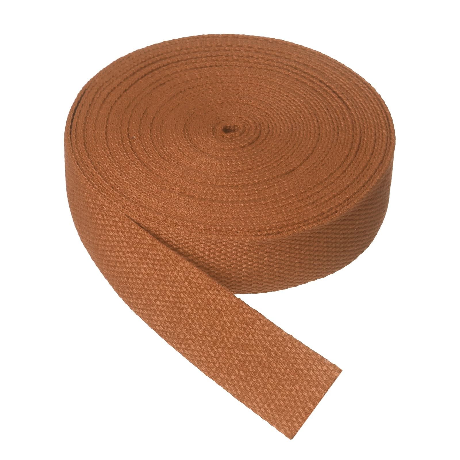sourcing map Cotton Twill Tape, 2.5cm x 9.2M Cotton Ribbon Bias Binding Tape Trim Webbing Straps for Sewing DIY Crafts Gift Wrapping, Brown