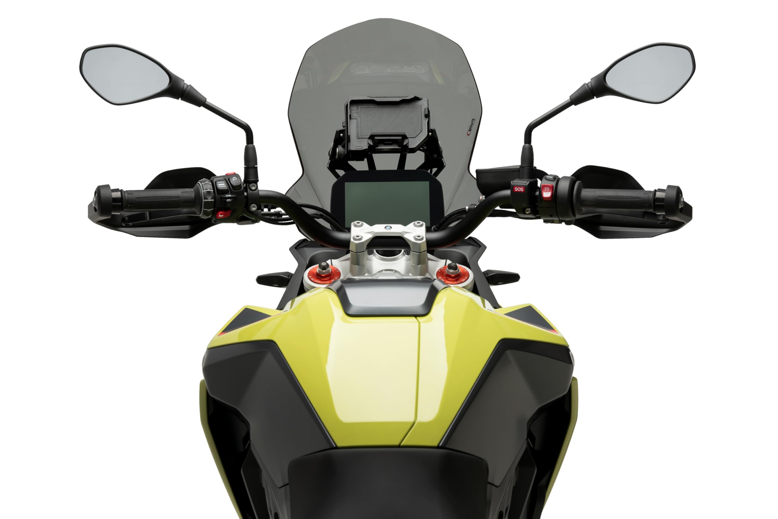 Puig 21980H Cúpula Touring alta y aerodinámica en acrílico CN de 4 mm con perfil redondeado, zona superior plana y deflectores que mejoran protección, Ahumado