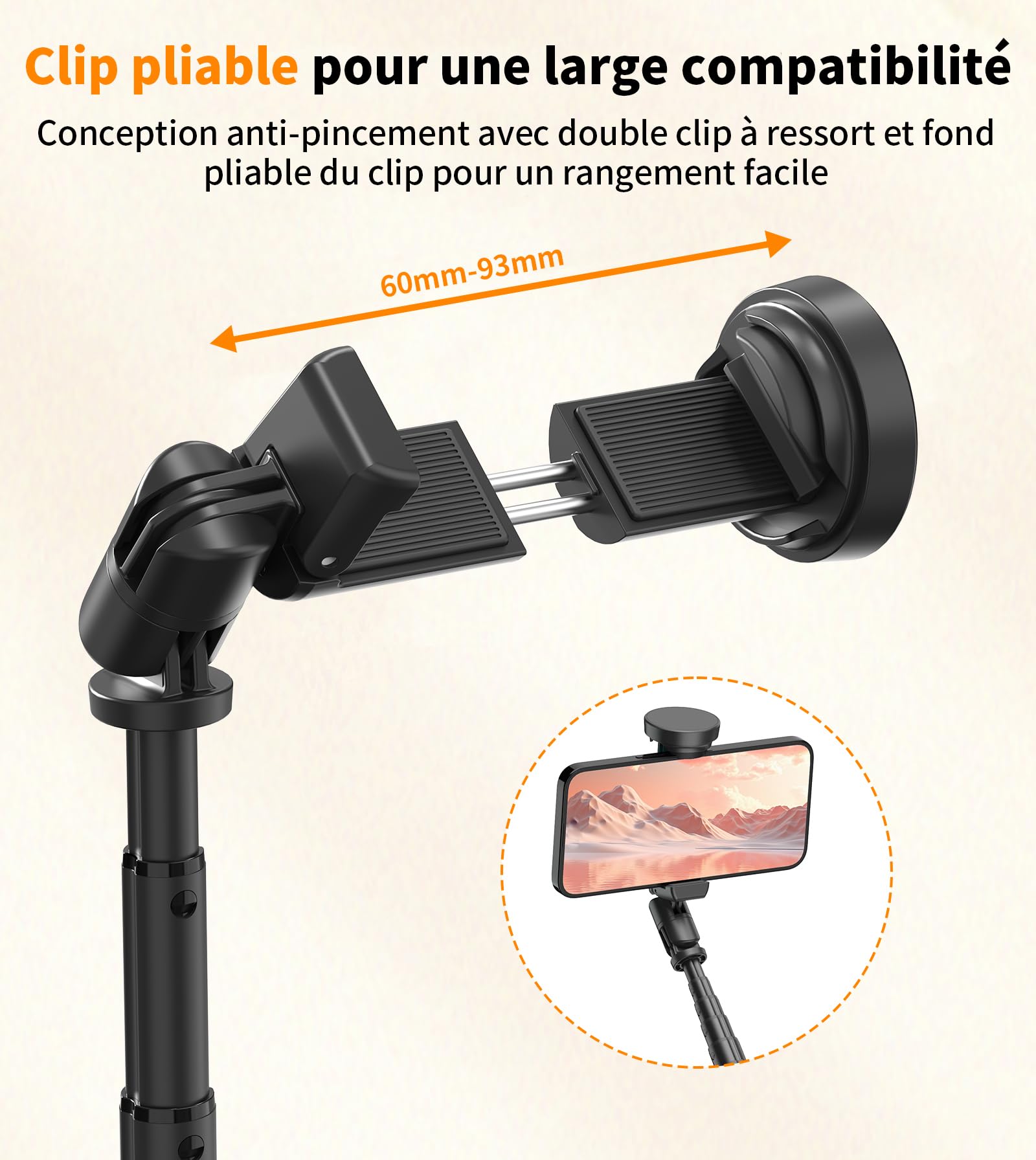 TONEOF 168cm Perche Selfie Trépied à Ouverture Automatique, Monopods Trepied Téléphone avec Télécommande Magnétique Rechargeable,Support Rotatif à 360° à 2 Axes,Trépied Stable pour iPhone/Android-Noir