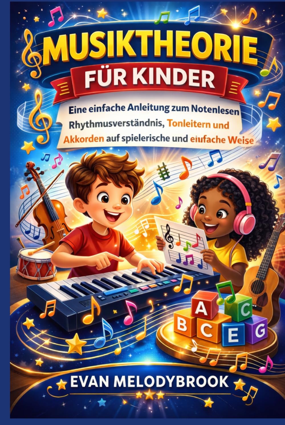 Musiktheorie für Kinder: Eine einfache Anleitung zum Notenlesen, Rhythmusverständnis, Tonleitern und Akkorden auf spielerische und einfache Weise