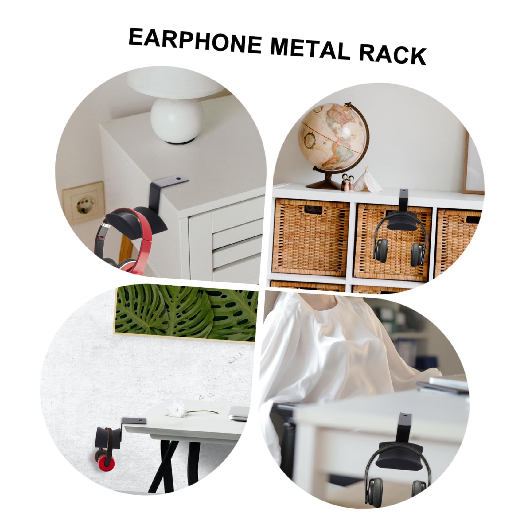 OSALADI 3piezas Soporte De Auriculares De Aleación De Aluminio y Silicona con Adhesivo Colgador para Gaming y Escritorio Instalación Fácil y Duradera