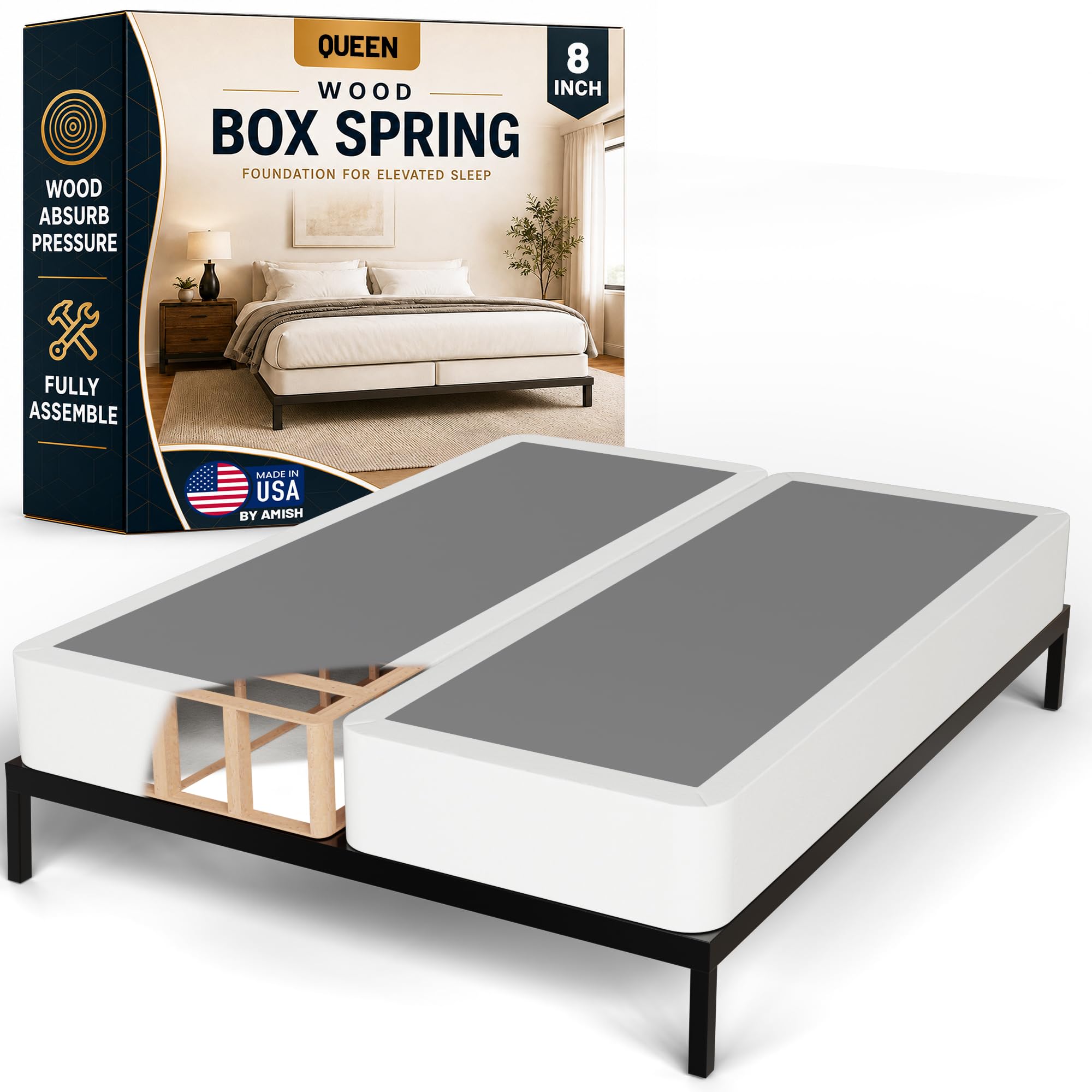 Treaton 8-Inch Wood Box Spring