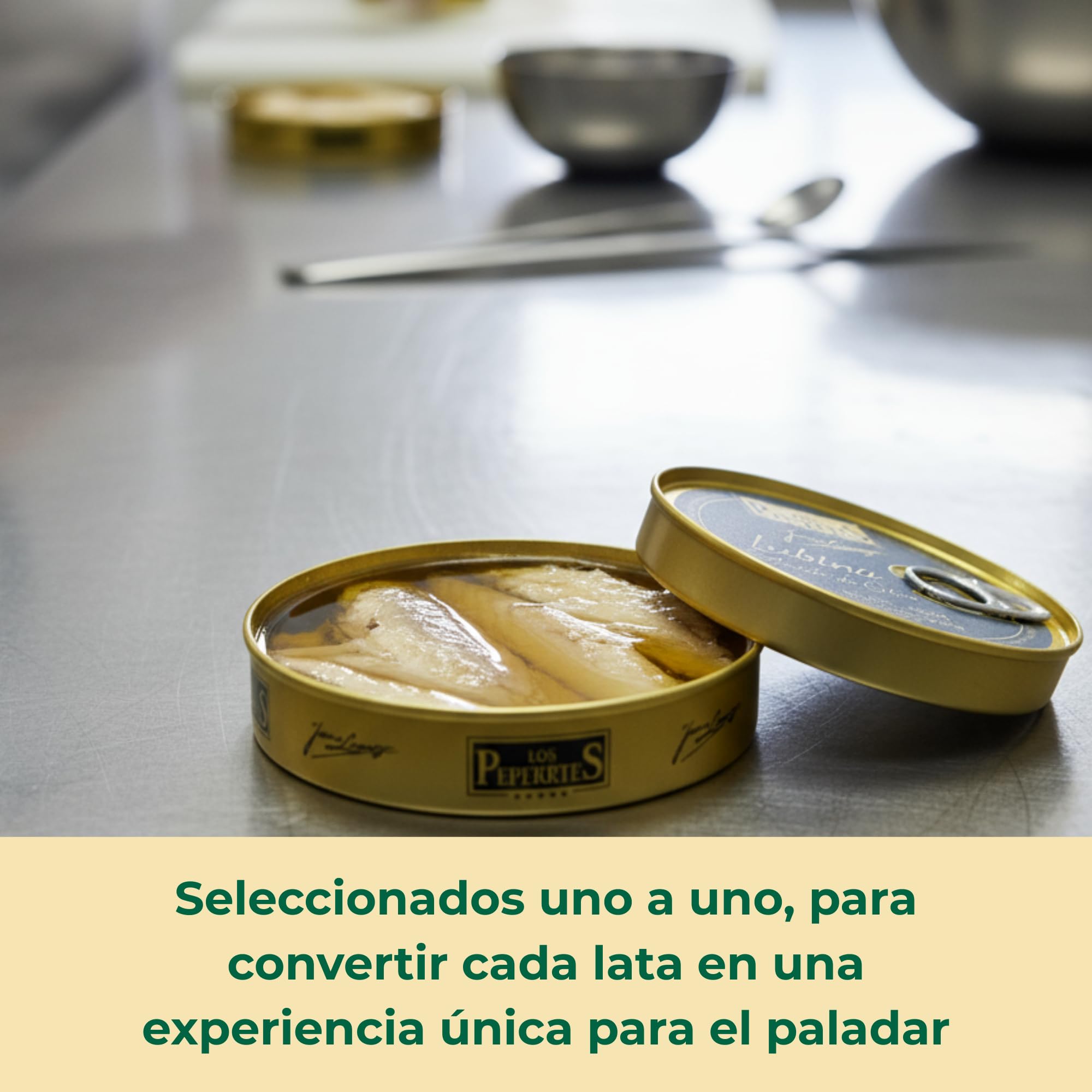 LOS PEPERETES x3 Lata Lubina en Aceite de Oliva 120 g | Pescado Blanco Gourmet del Atlántico | Conserva Artesanal Gallega con Aceite de Oliva Virgen Extra | Producto Natural y Saludable