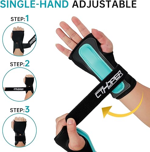 Miniatura 3 de Protector de muñeca para snowboard, esquí, patineta, patineta, adultos, niños y jóvenes, muñequera deportiva (1 par)