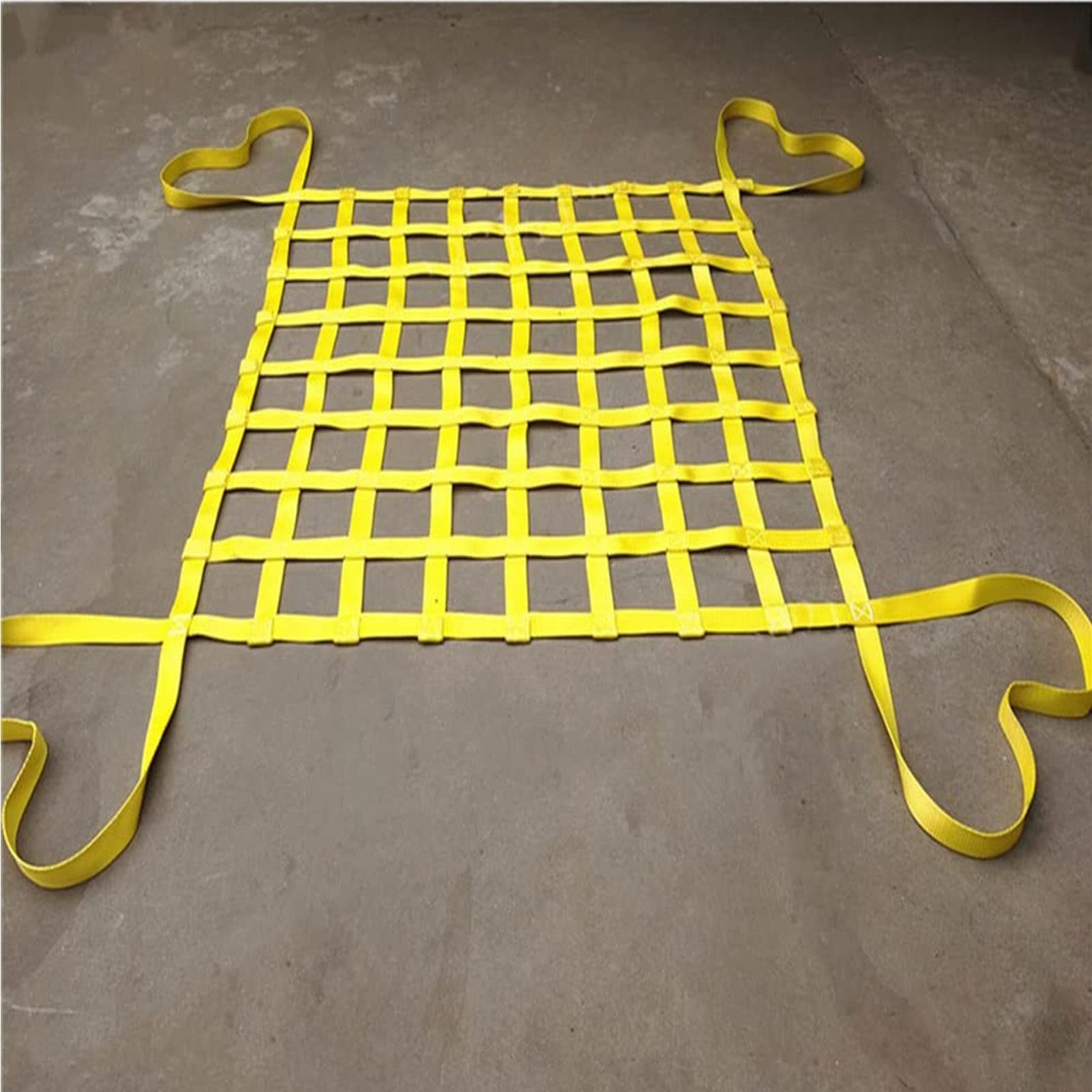 Flaches Hebenetz aus Polyester, Palettennetz, elastisches Gepäcknetz, Materialtransportgurte, Schiffsbe- und Entladungsgut, Hebenetz, reißfest, Gelb