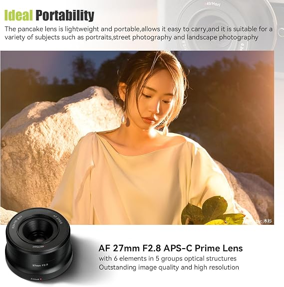 AstrHori AF 27mm F2.8 Otomatik Odaklama APS-C Çerçeve Kamera Lensi Ultra Kompakt Gözleme Lensi, Geniş Diyafram, Nikon Z Mount ZFC, Z30, Z50, vb. için Prime Aynasız Kamera Lensi