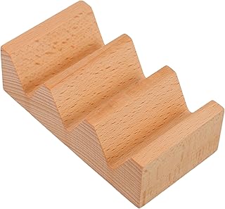 Japanese Wooden Sushi Holder - 3-Grid Sushi Taco Stand for Hand Rolls and Sashimi - Multi-Function Food Serving Tray for Home Party and Restaurant Display