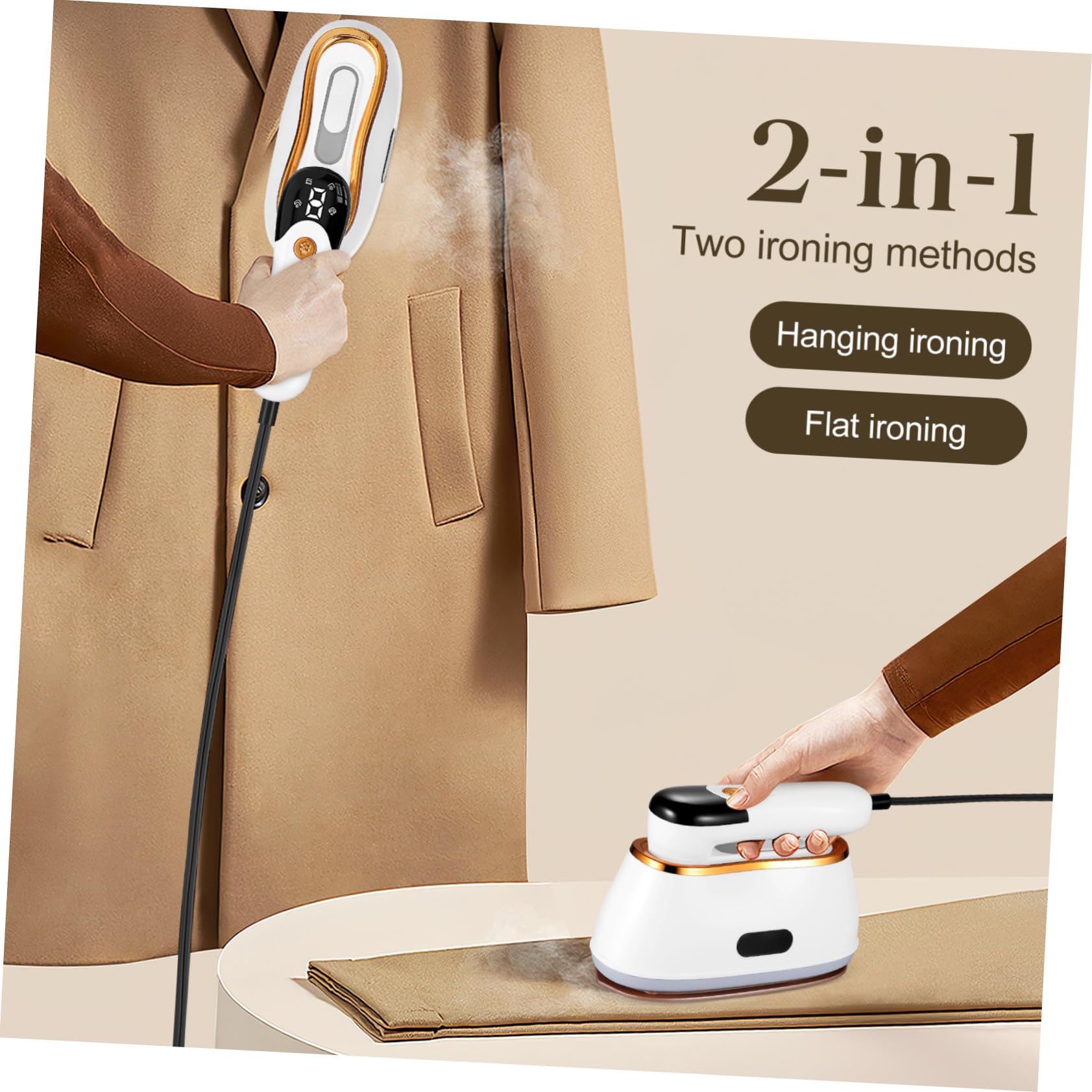 Cabilock Ropa Portátil Mini de Prendas para Viajes Máquina de Planchado de Calentamiento Rápido Fuerte Penetración de Vapor con Enchufe Europeo