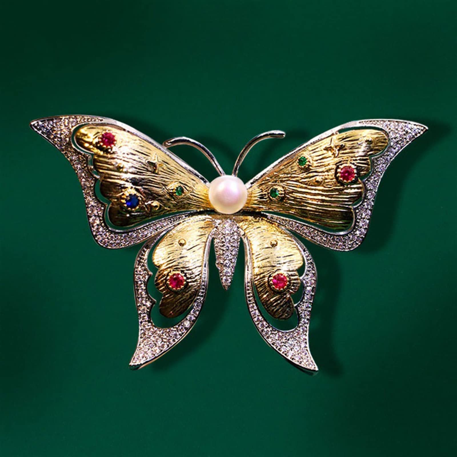 Spilla Farfalla Arcobaleno Con Strass - Accessorio Retro Per Vestiti, Regalo Ideale - Foto 10