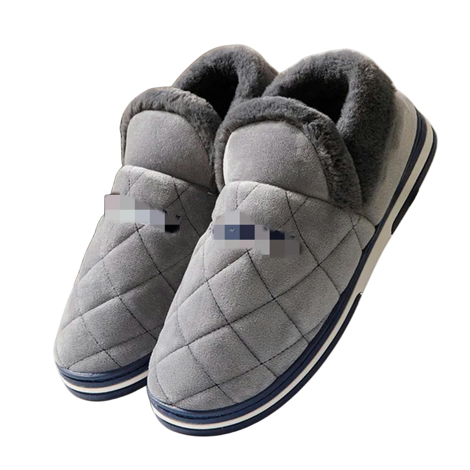MdybF Chaussons Femme Hommes Automne Hiver Chaud Grande Taille Coton Pantoufles Maison Chambre À Coucher