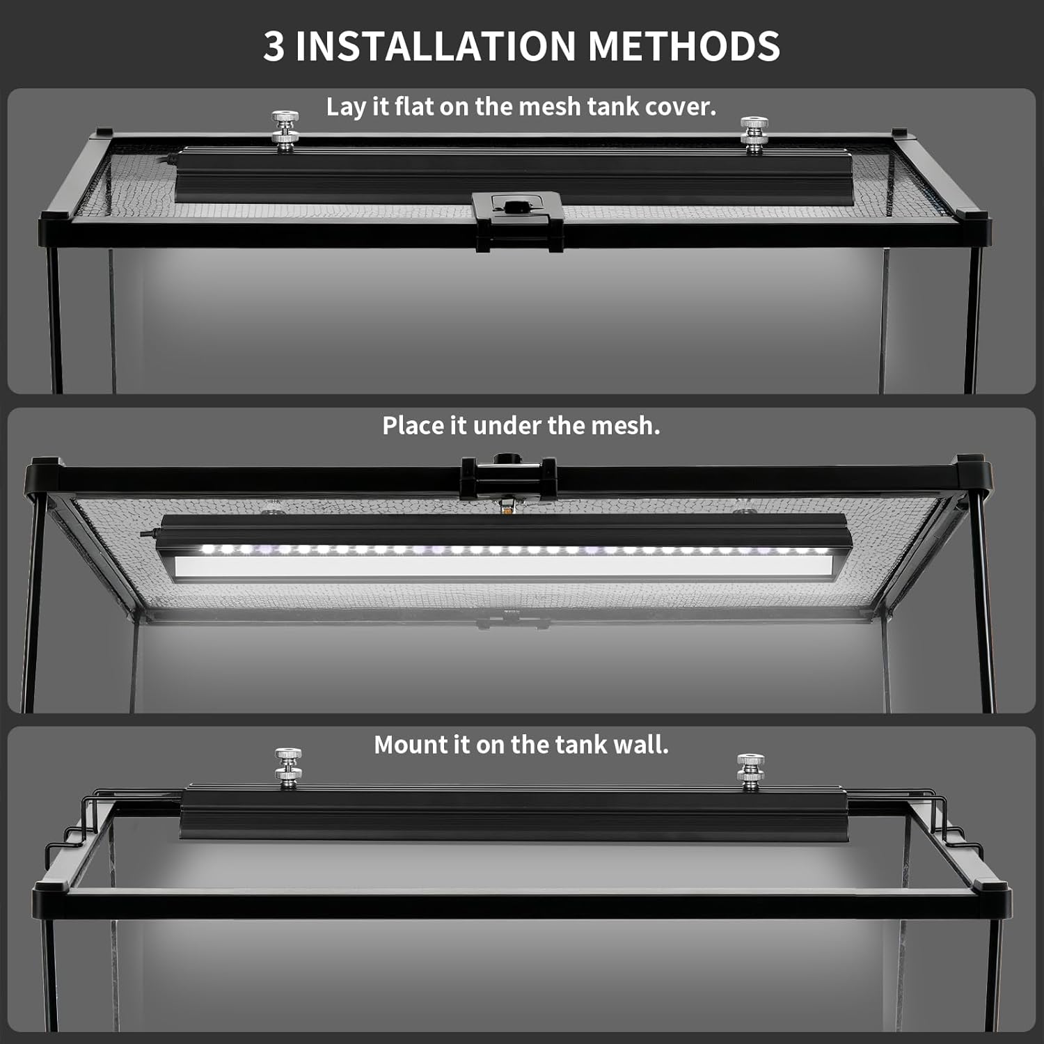 Zingbabu UVB Reptile Light, Dimmable UVA UVB Lamp with Timer & 3 Modes, Adjustable 5.0-20.0 Output, 6500K Daylight LED Reptile Tank Light for Bearded Dragon, Snake, Turtle, 10-40 Gallon (16 INCH)