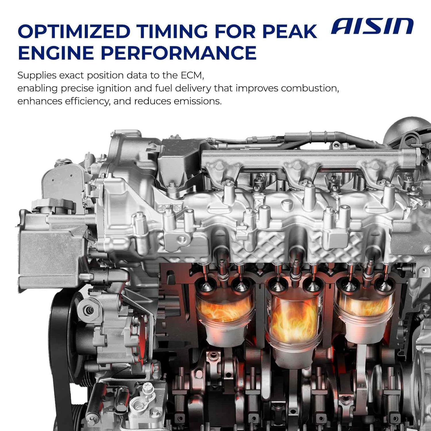 AISIN AFTERMARKET CKSAZ-00457 Engine Crankshaft Position Sensor - Compatible with Ford F-650 F-750 2000-2003, Chevrolet B7 2001-2002, C6500 C7500 C8500 Kodiak 2003, T6500 T7500 GMC B7 2000-2002