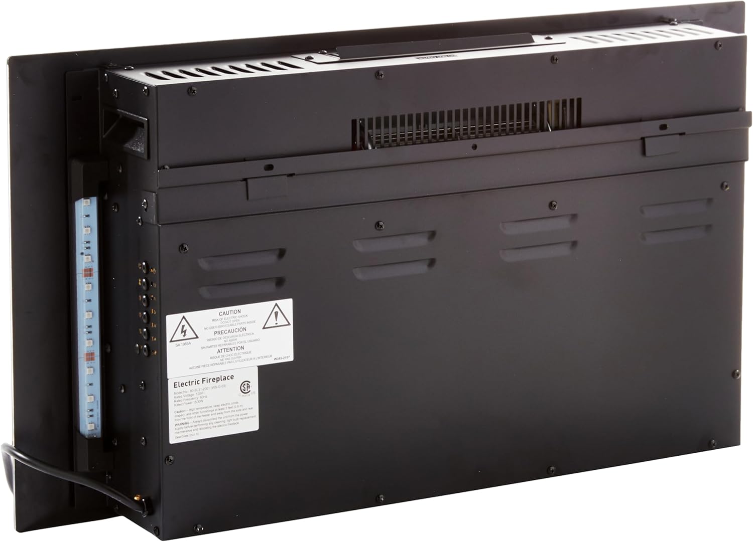 Northwest Electric Fireplace - 30 Inch Wall Mounted Fireplace - 13 Backlight Colors and Remote Controlled LED Flames, Heat, and Brightness (Black)