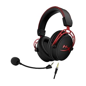 HyperX Cloud Alpha - Gaming Headset, Dual Chamber Drivers, Legendary Comfort, Aluminum Frame, Detachable Microphone, Works on PC, PS4, PS5, Xbox One/ Series X|S, Nintendo Switch and Mobile  Red