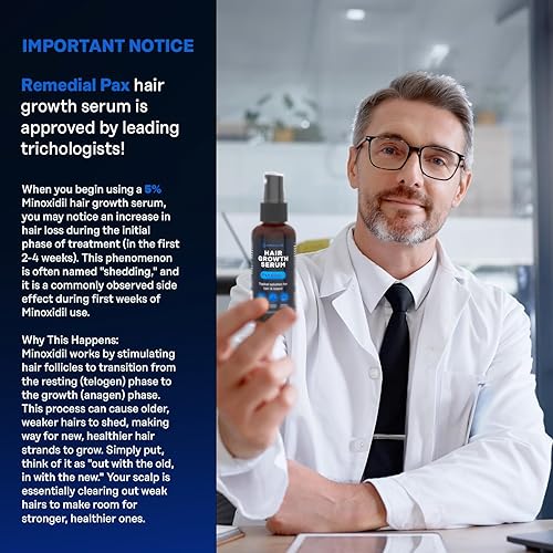 Miniatura 6 de Suero para el crecimiento del cabello, 5% de minidil y biotina para hombres y mujeres, detén la pérdida y el adelgazamiento del cabello, aerosol