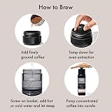 OXO Brew Rapid Brewer – cafeteira portátil, fermentação rápida manual quente e fria, cafeteira portátil pequena, cafeteira de viagem compacta | Filtro reutilizável, pequeno, rápido em 5 minutos ou menos, garrafa de fácil limpeza, quente ou fria — imagem 5