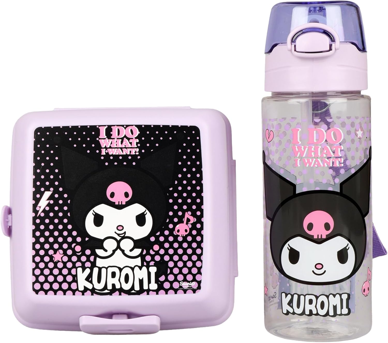 Kuromi Dekomus İle Yeni Sezon Lisanslı Trıtan Matara 500 mL Ve 2 Katlı Beslenme Kabı Yemek Seti "Islatmaz"