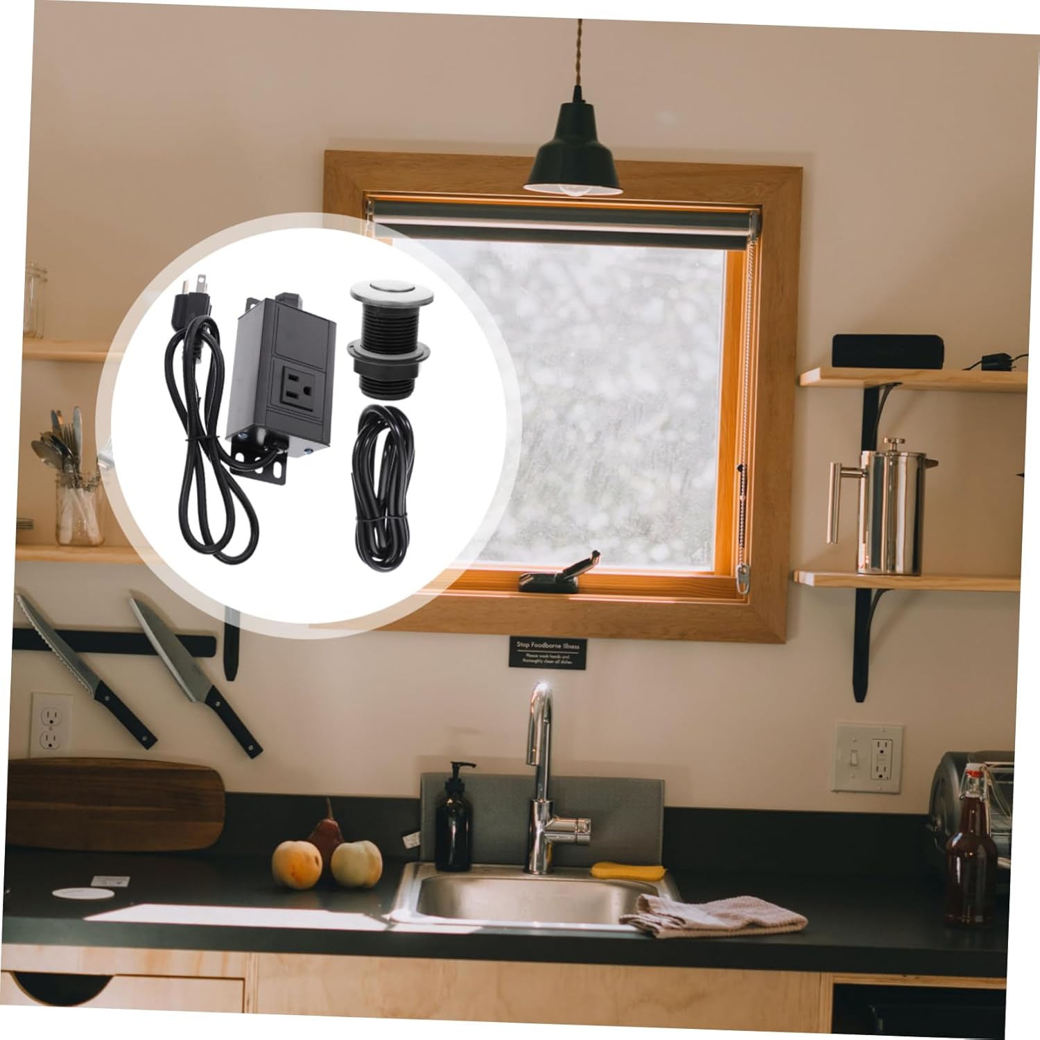 Air Switch Kit Garbage Disposal Button Replacement Air Switch for Trash Disposal Easy to Install Use Compatible Models