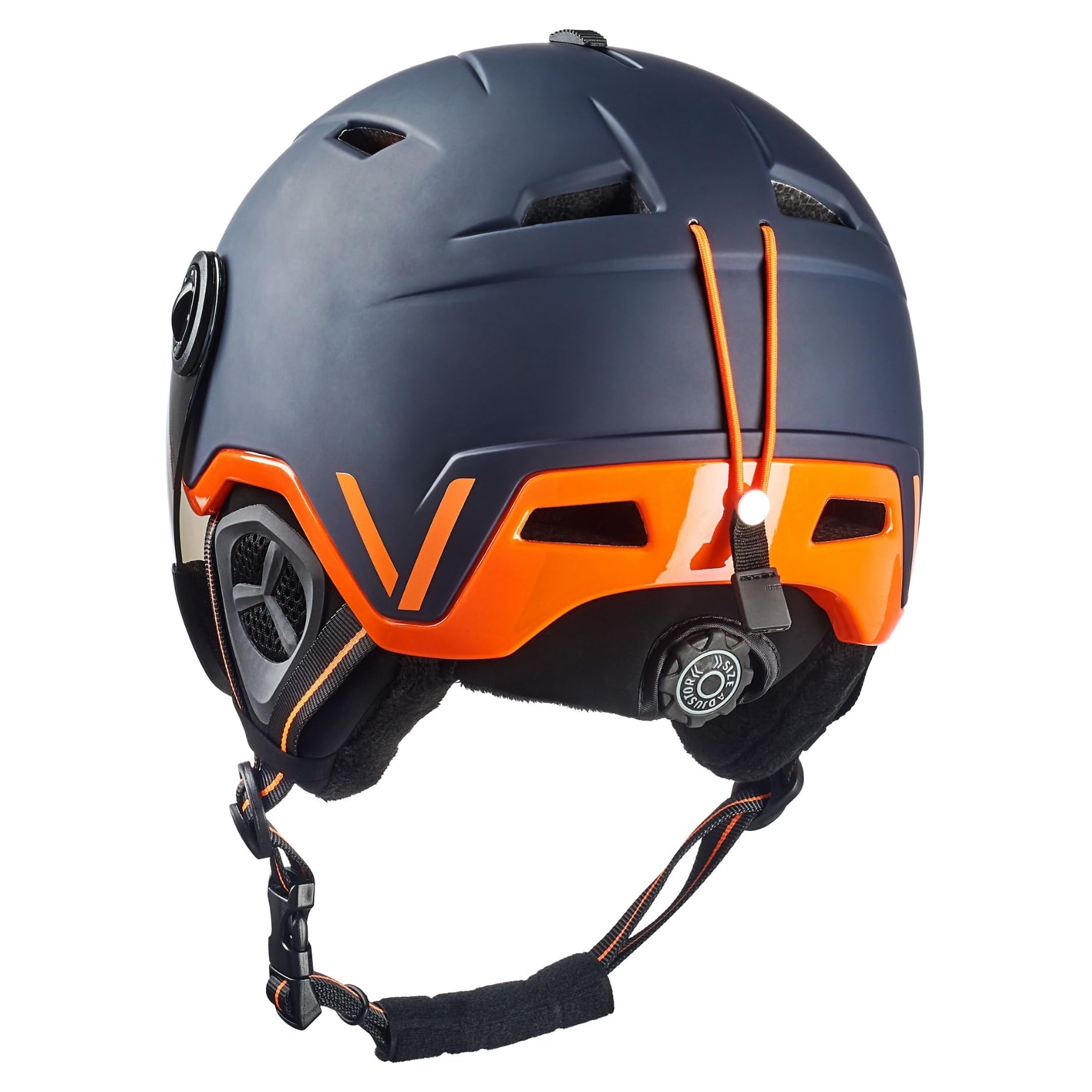 BLACK CREVICE Skihelm Vail I Skihelm mit Visier im Pilotenstyle I Skihelm Herren & Damen I Skihelm aus Polycarbonat I Atmungsaktiver Ski-Helm I Größenverstellbar