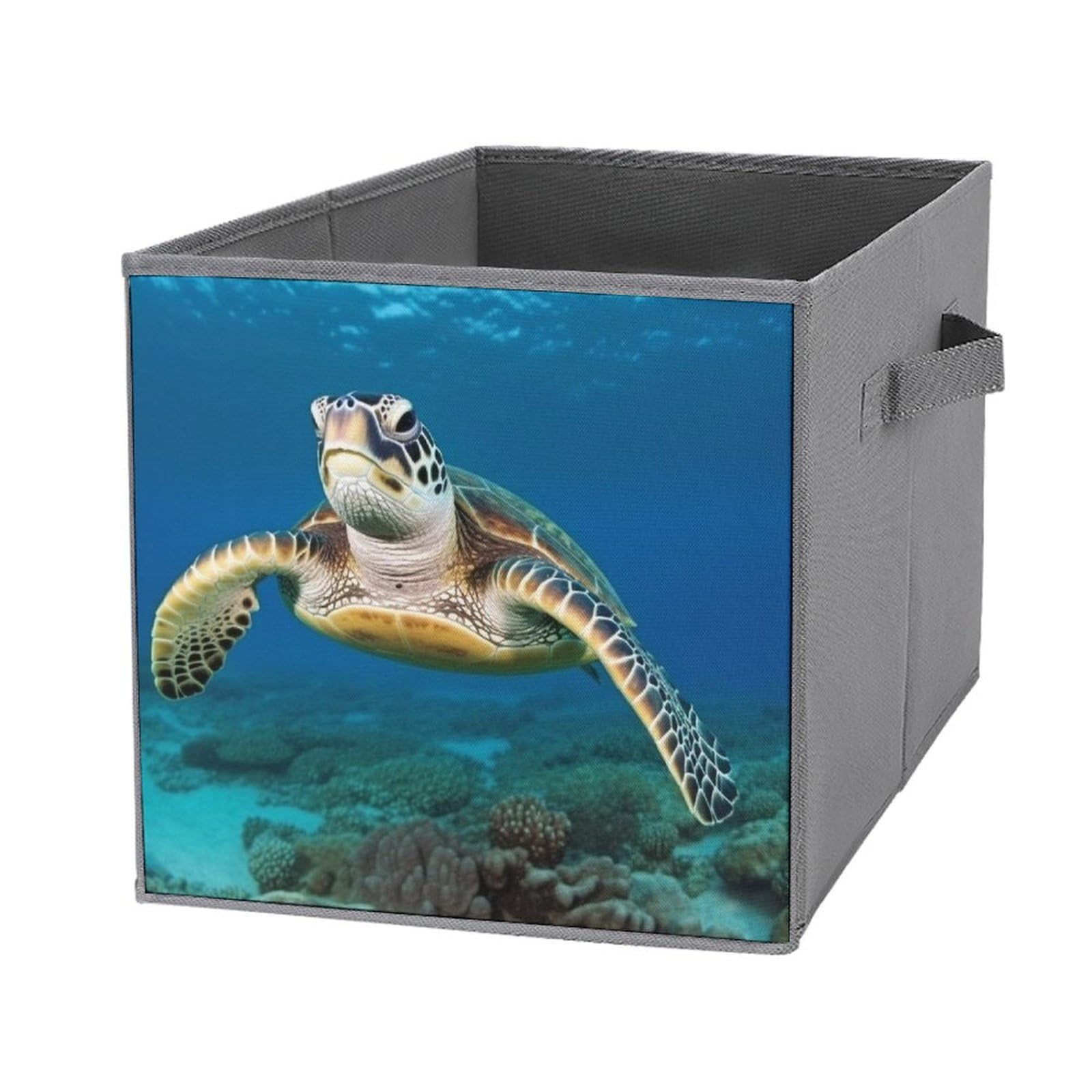 Boîte de rangement pliable tortues de mer | Cube organisateur de vêtements 28cm
