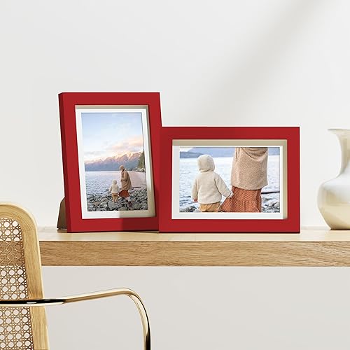 Vista 336 de Vittanly - Juego de 9 portarretratos, plexiglás resistente a rupturas, exhibe fotos de 12 x 12 pulgadas o, con paspartú, de 8 x 8 pulgadas, marcos