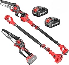 2-in-1 Telescopic & Mini Chainsaw, Avhrit 8 Inch Telescopic Chainsaw, Greaser, 2 Batteries, 120° Tilting Head, Battery Powered with 2 x 4000 mAh Batteries